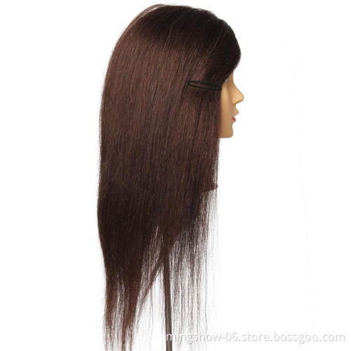 18 Inch brown color cheap hair training mannequin head